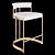 Velvet Gold Bar Chair 3D model small image 1