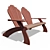 Adirondack Double Chair: Stylish and Spacious 3D model small image 1