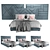 Versatile Bed Frame with Three Headboard Options - 1800 x 2000 Size 3D model small image 1