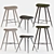 Mid Century Mater Stools 3D model small image 1