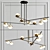 Modern Industrial Chandelier: Brass & Glass 3D model small image 3