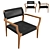Woven Black Rope Lounge Chair 3D model small image 1