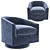 Sleek Mary Jane Swivel Armchair 3D model small image 1