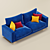 Modern Geometry Textured Sofa 3D model small image 1