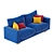 Modern Geometry Textured Sofa 3D model small image 5