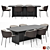 Contemporary Dining Table Set 3D model small image 1