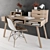 Elegant Wooden Home Office Desk 3D model small image 1