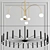 Minimalist LED Chandelier Collection 3D model small image 1