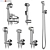 Hygienic Shower Set: GROHE & Griferías Galindo 3D model small image 1