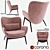 Elegant Cammy Armchair: Fabric, Velvet & Metal 3D model small image 1