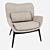 Elegant Cammy Armchair: Fabric, Velvet & Metal 3D model small image 2