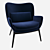 Elegant Cammy Armchair: Fabric, Velvet & Metal 3D model small image 3