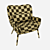 Elegant Cammy Armchair: Fabric, Velvet & Metal 3D model small image 5