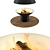 Round Wood-burning Fireplace with Wooden Deck 3D model small image 4