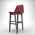 Rustic Wooden Bar Chair 3D model small image 2