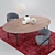 Elegant Meridiani Hubert Dining Set 3D model small image 1