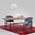 Elegant Meridiani Hubert Dining Set 3D model small image 4