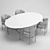 Elegant Meridiani Hubert Dining Set 3D model small image 8