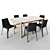 Modern Flexform Gustav Table & Isabelle Chair Set 3D model small image 1