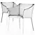 Sleek Crossed-Design Chair 3D model small image 2