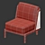 Elegant Rattan Lounge Throne 3D model small image 3