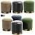 Plush Velvet Pouffe: Copper Base 3D model small image 1