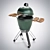 Green Egg Outdoor BBQ Grill 3D model small image 1