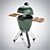 Green Egg Outdoor BBQ Grill 3D model small image 6