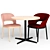 Thonet 520 Chair & 1818 Table Set 3D model small image 1