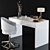 Sleek White Home Office Desk 3D model small image 1