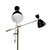 Modern Brass Tripod Floor Lamp 3D model small image 3