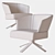 Elegant Swivel Creed Small Armchair 3D model small image 3