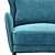 Luxurious Navy Velvet Accent Chair 3D model small image 4