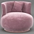 Plush Pink Sofa: Detailed 3D Model 3D model small image 3