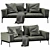 Sleek Flexform Lifesteel Sofa 3D model small image 1