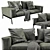 Sleek Flexform Lifesteel Sofa 3D model small image 2