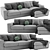 BoConcept Cenova Longue Chaise Sofa 3D model small image 2