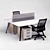 Compact 2-Person Office Desk 3D model small image 3