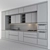 Sleek Dark Gray Wood Kitchen 3D model small image 2