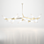 Golden Tear Chandelier: 14-Bulb Elegant Lighting 3D model small image 1