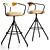 Industrial Leather Bar Stool 3D model small image 3