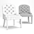 Elegant Lorraine Tufted Chair 3D model small image 3