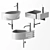 Modern White Stone Washbasin Set 3D model small image 1