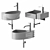 Modern White Stone Washbasin Set 3D model small image 4
