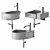 Modern White Stone Washbasin Set 3D model small image 5