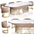 Elegant CLAIRMONT Longhi Dining Set 3D model small image 1