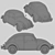 Vintage Beetle Car: Classic Charm on Wheels 3D model small image 10