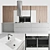 Sleek White Marble Kitchen 3D model small image 1