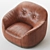 Natuzzi Furrow Armchair: Sleek and Sophisticated 3D model small image 1