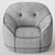 Natuzzi Furrow Armchair: Sleek and Sophisticated 3D model small image 4